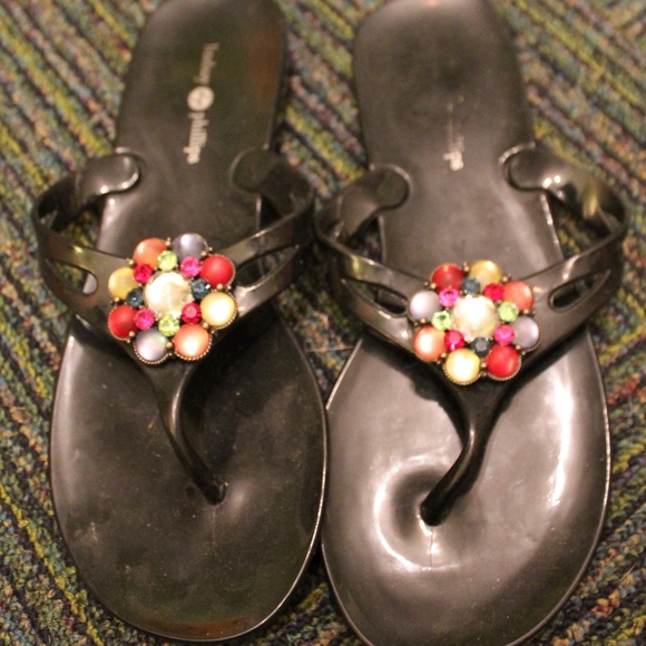 Lindsay Phillips Mandy Black Jelly Flats - Picture 1 of 3